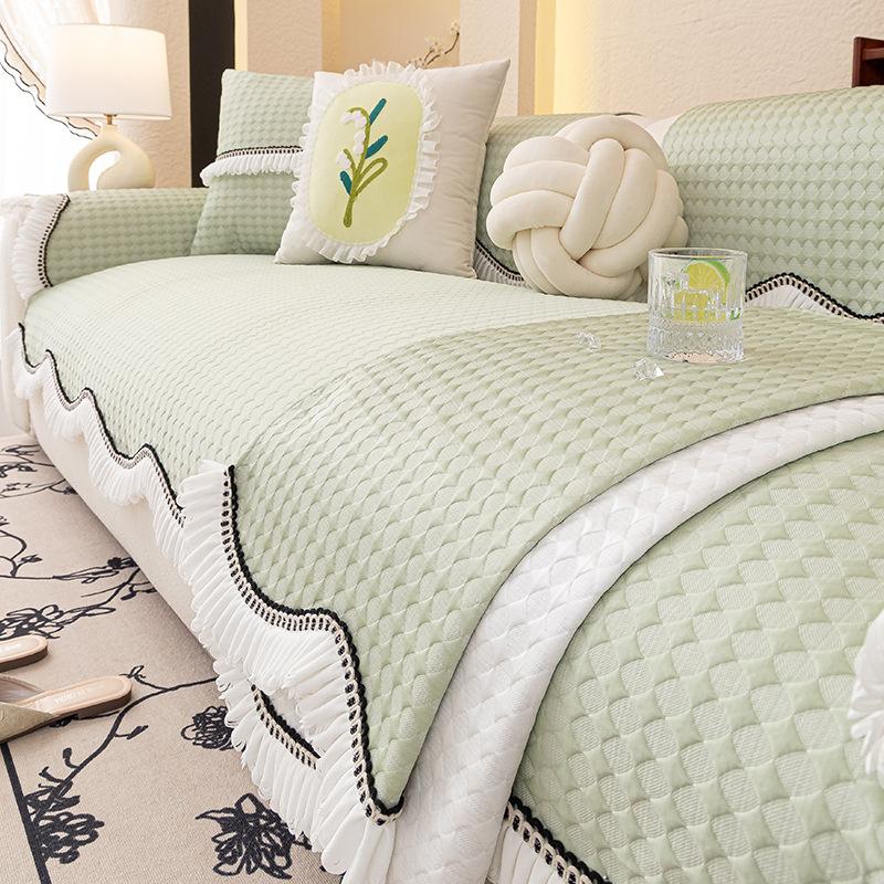 Small Fresh And Cool Bean Sofa Cushion, Ice Silk Mat, Non-Slip Seat Cushion, New Summer Model In , All-In-One Full Cover.