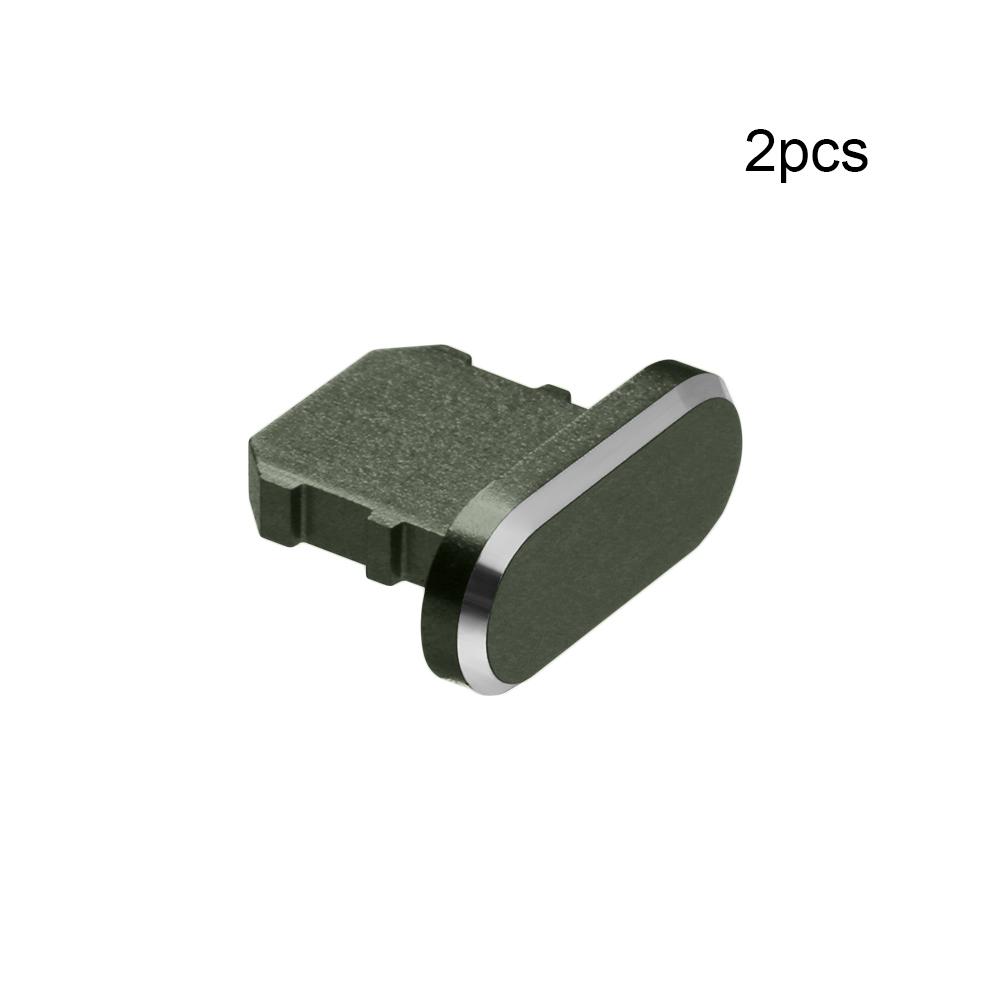 2pcs Portable Aluminium Alloy Phone Accessories Dock Anti Dust Plug Port Cap Metal Stopper