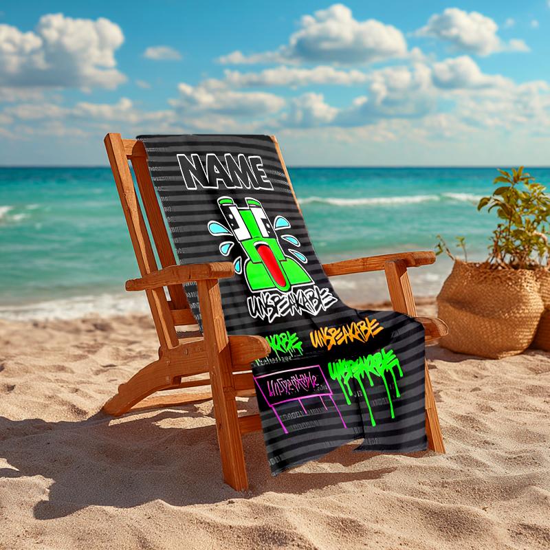 Personalized customized proof beach towel with gaming Unspeakable pattern - soft, absorbent,quick-drying,perfect swimming,camping&bathing