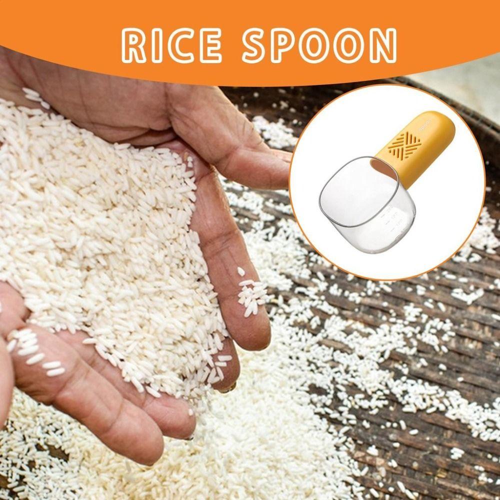 PET Household Food Spoon with Scale Grains Digging Noodle Scoop Cartoon Kitchen Rice Scoop