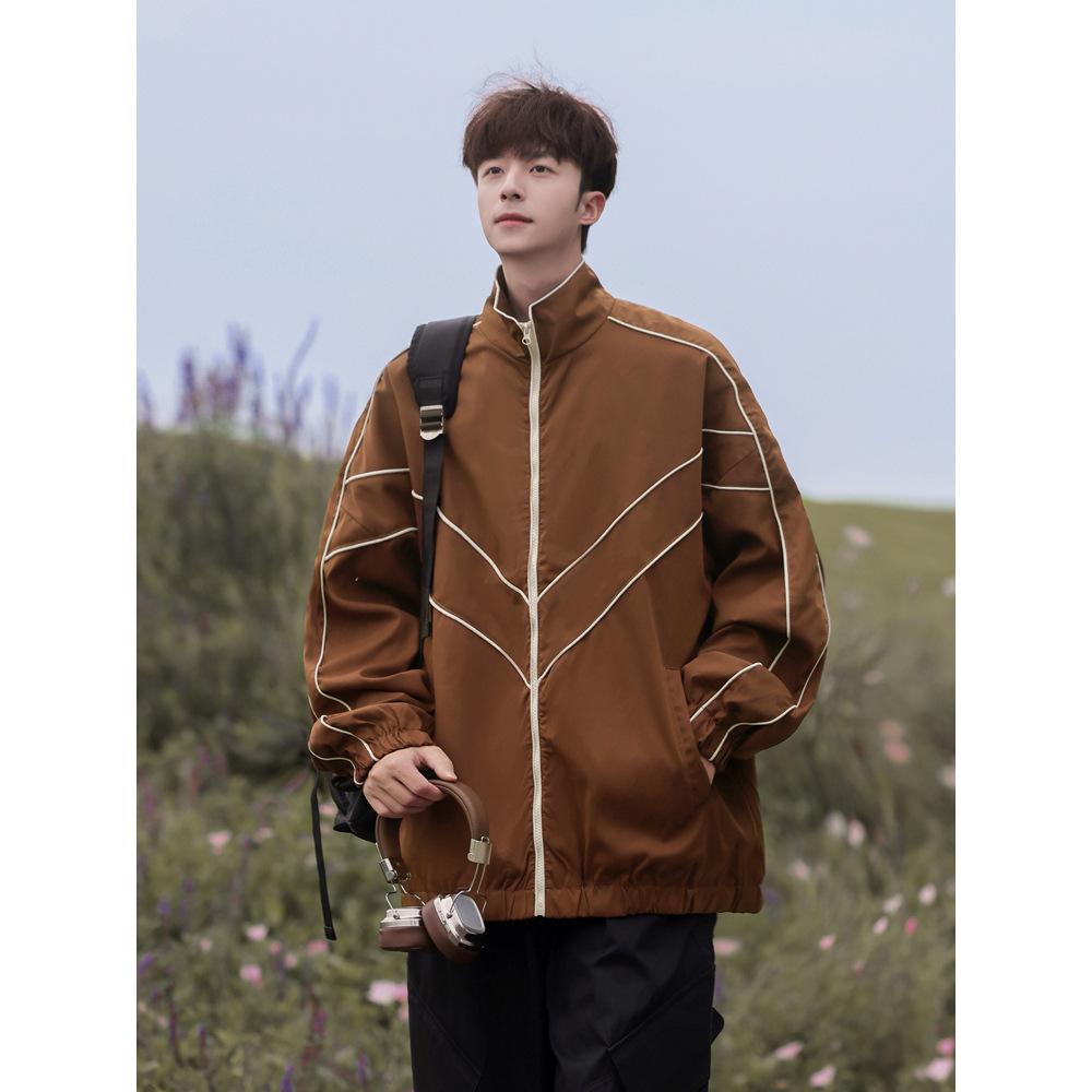 Осенняя куртка куртка Высококачественная модная куртка мужская стойка воротник кардиган мода повседневная