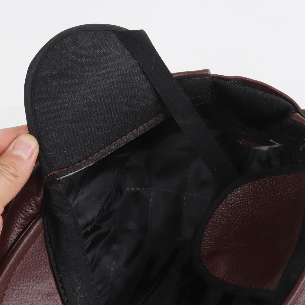 Зимняя мужская шапка из коровьей кожи, сохраняющая тепло на открытом воздухе, фуражка из 100% натуральной воловьей кожи, качественная шапка из коровьей кожи с защитой ушей