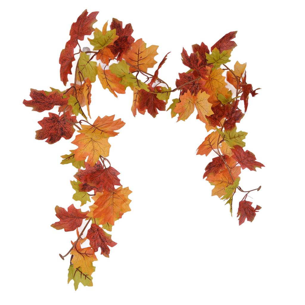 Декоративная искусственная кленовая гирлянда Осенняя гирлянда из листьев Украшение День благодарения Хэллоуин Искусственный клен