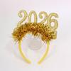 Sequin 2026 Happy New Year Headband Cute Sweet New Year Decorative Headdress Headwear Creative Christmas Headpiece Cosplay