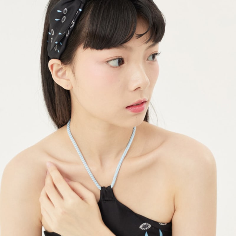 LOVUEE Горькая Ромашка Шелковая Двойной Бант Повязка на Голову