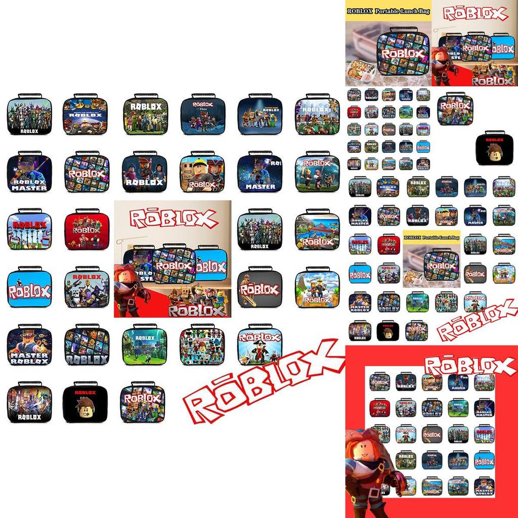 Ручная термосумка для ланча Roblox для студентов, из прочного ПВХ, с вместительным дизайном