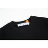 Off-White 2025 Лето Новинка Синий смайлик граффити нарисованные от руки буквы большой логотип принт Классическая футболка с коротким рукавом Парная футболка