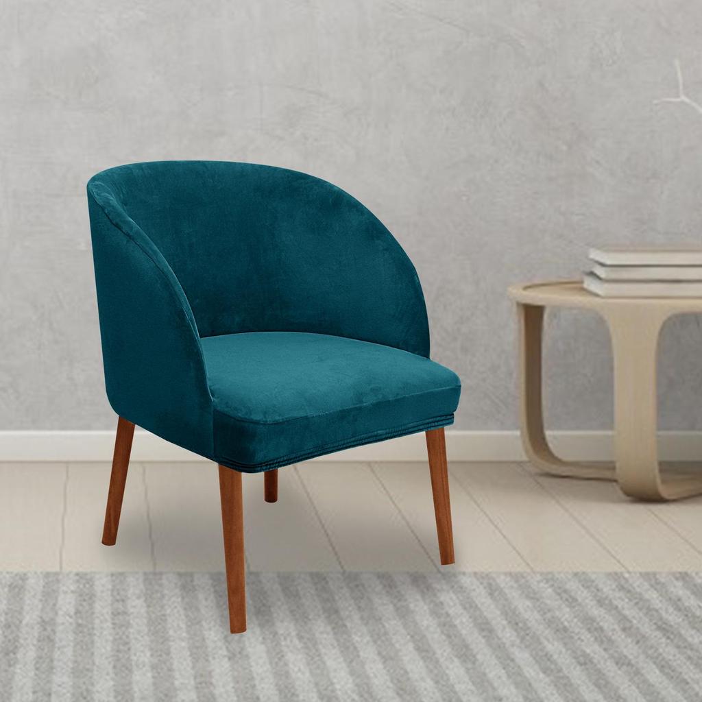 Velvet Semi-Circular Dining Chair Cover with Elastic Arc Design