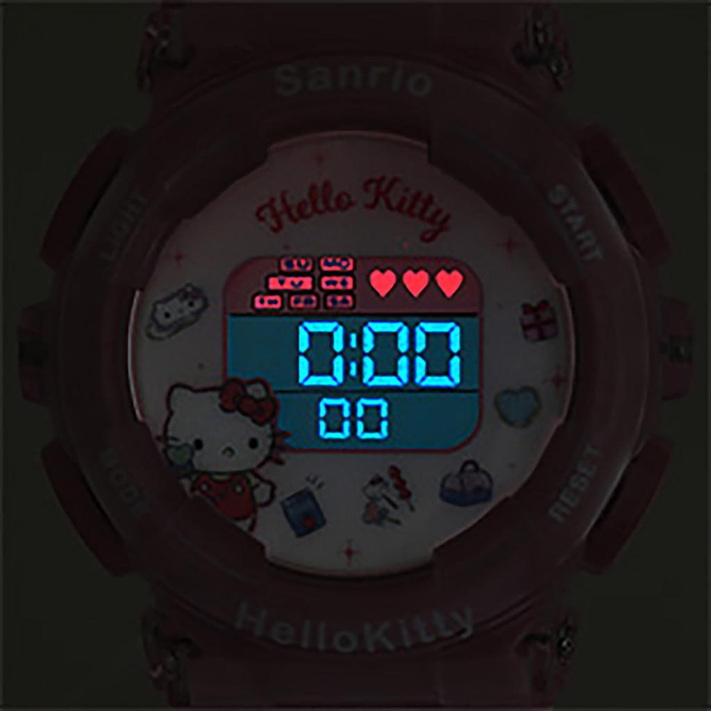 Цифровые часы Flame Sanrio Hello Kitty с подсветкой и функцией будильника для девочек, розовые [Sun Co., Ltd.] J-Axis CR3C0003-KT