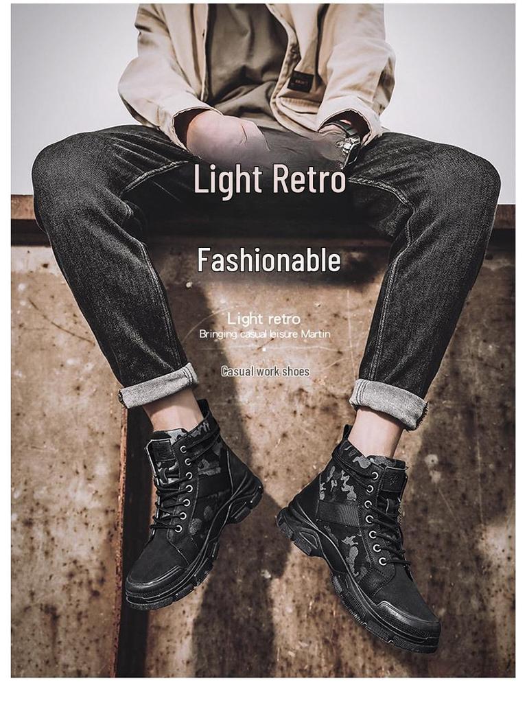 Модные мужские ботинки Martin с камуфляжным принтом для активного отдыха — четыре сезона, большие размеры, плюс бархат, утолщенные