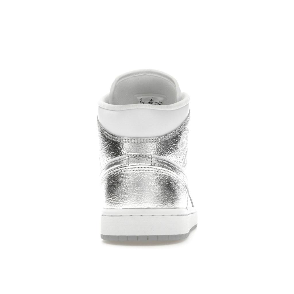 Air Jordan 1 Mid SE металлические серебристые женские кроссовки White Wolf-Grey FN5031-100