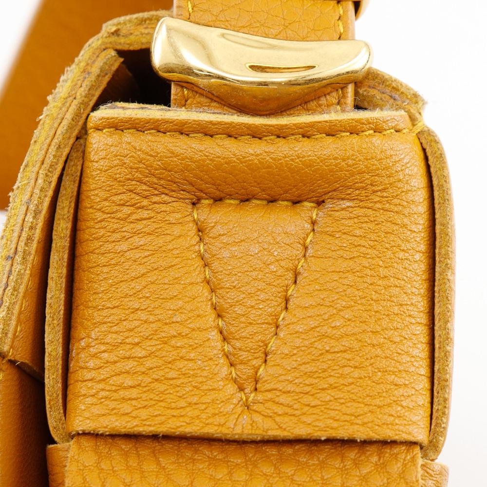 BOTTEGAVENETA Cassette Shoulder Bag 666870 Intrecciato Camel Calfskin Women Used