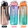 Портативная чашка для питья, 1000 мл, герметичная спортивная бутылка для воды, градиентная чашка для воды, без BPA, с маркировкой емкости для фитнеса и спорта