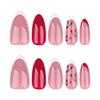 Миндальные накладные ногти глянцевые наклейки для ногтей 12 размеров, 24 шт. французские типсы для ногтей для украшения ногтей своими руками