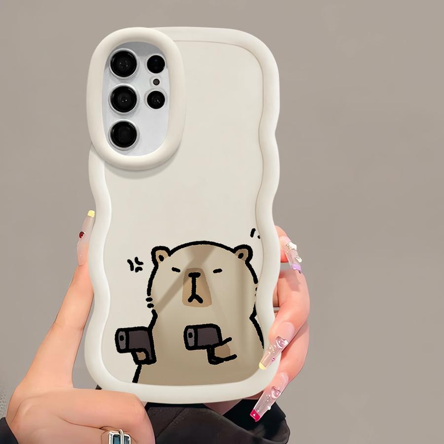 Мультяшная милая капибара, мягкий чехол-бампер для телефона для Samsung Galaxy S23 Plus S25 A25 S21 S20 FE S24 S22 Ultra A26 A35 A36 A54 A55 A34