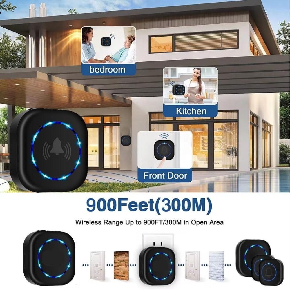 Intelligent Wireless Doorbell 4 Volume Levels Electronic Doorbell Home Classroom