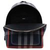 Burberry Регулируемый плечевой ремень Застежка-молния Клетка Хлопковый рюкзак Мужской рюкзак Темно-синий Красный 80840571