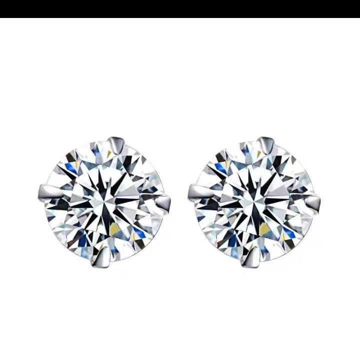 Универсальные серьги-гвоздики из стерлингового серебра 925 пробы с цирконами