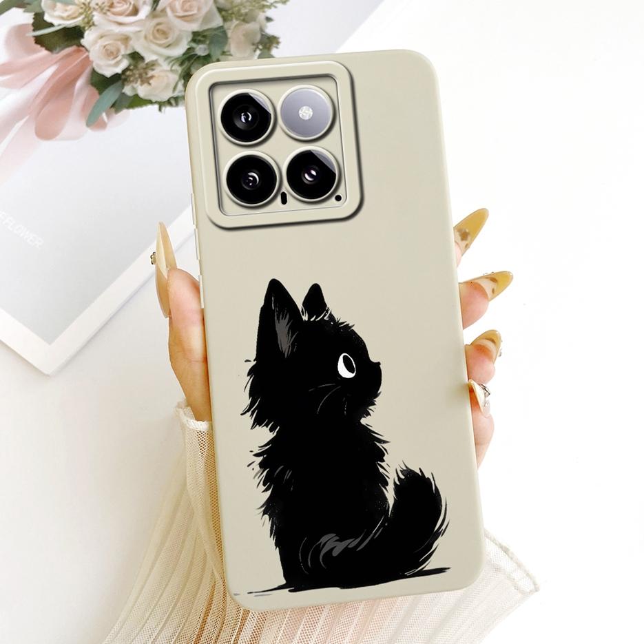Чехол для Xiaomi Mi 14 Pro Крутой Чехол с Рисунком Совы и Дракона Мягкий Силикон Матовый Чехол для Телефона Для Xiaomi 14 Pro Mi14 5G Задняя Крышка Сумки
