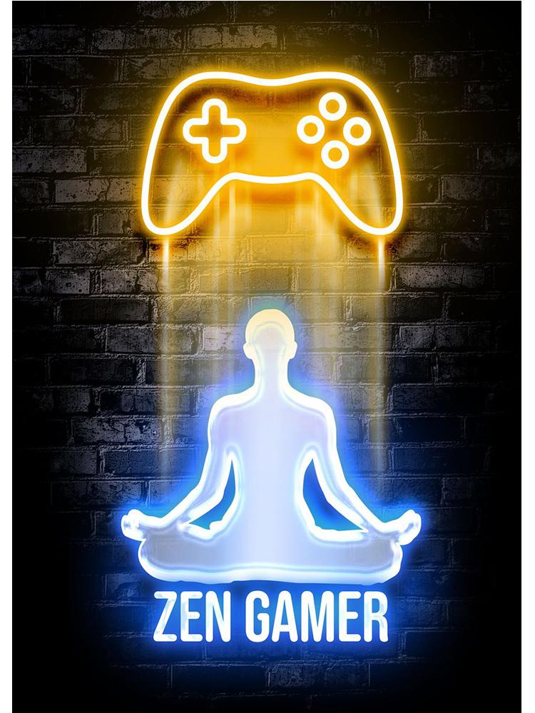 Neon Design Gamepad Game Quote Posters Canvas Painting VR Gaming Girl Wall Art Picture Gamer Boy Room Home Decoration No LED