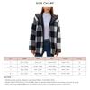 Plaid Plush Coat Open Front Loose Fitted Pocket Hoodie Double Side Plush Coat for Daily Life Black
