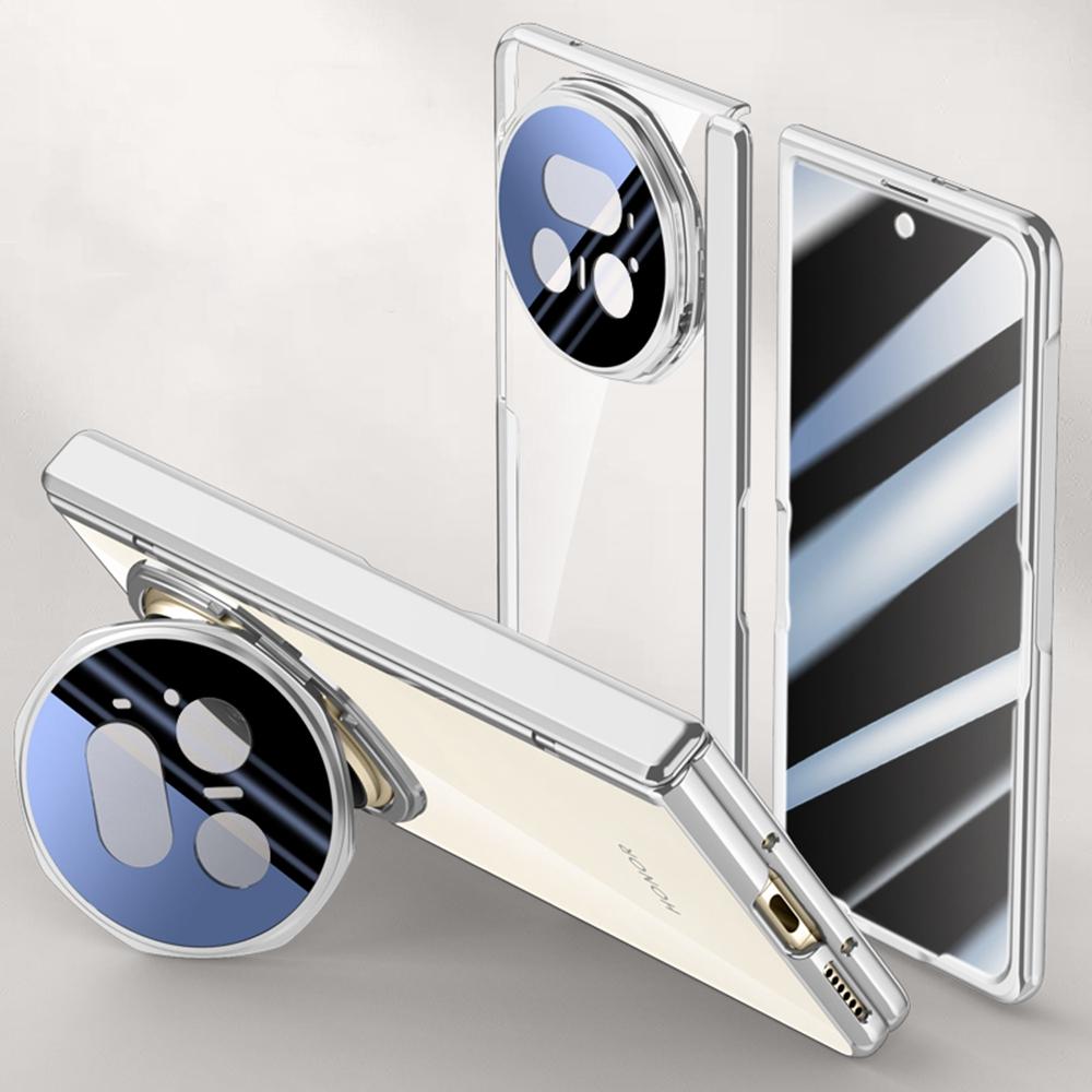 Для Honor Magic V5 5G Чехол PC+Акриловая накладка на телефон с защитной пленкой для экрана от подглядывания, подставка для объектива