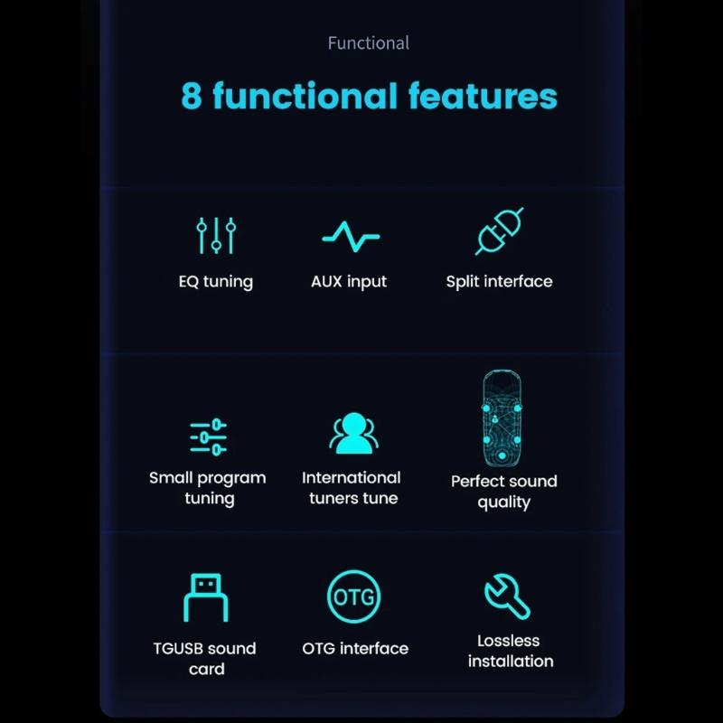 Автомобильный радиоприемник стерео цифровой сигнальный процессор 4x50 Вт автомобильный усилитель AUX оптический коаксиальный вход усилитель