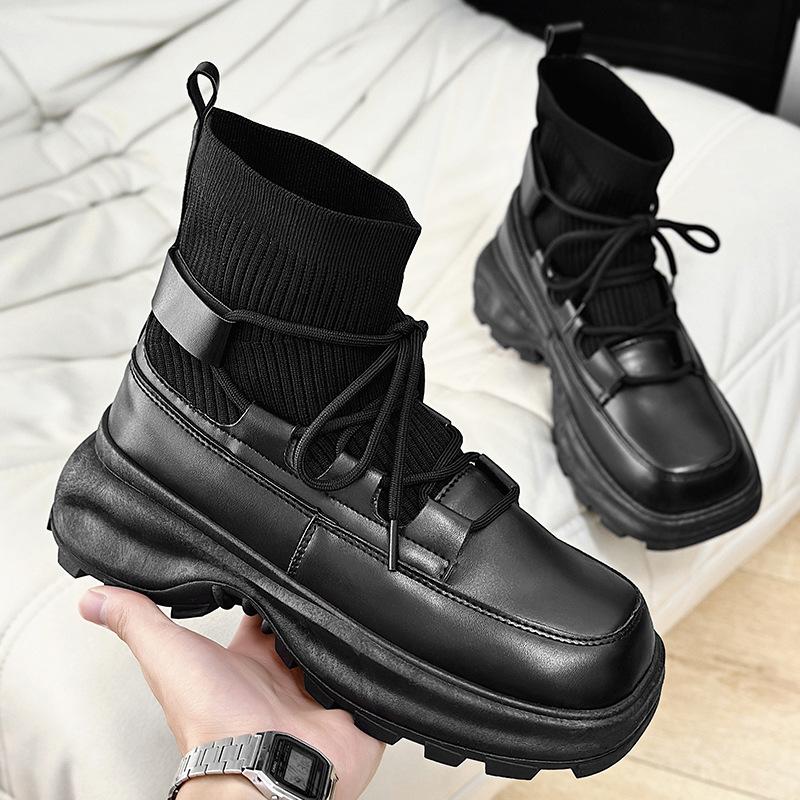 Ботинки мартинсы кожаные ботинки платформа осень и зима новые мужские ботинки зимние ботинки мужские ботинки мартинсы