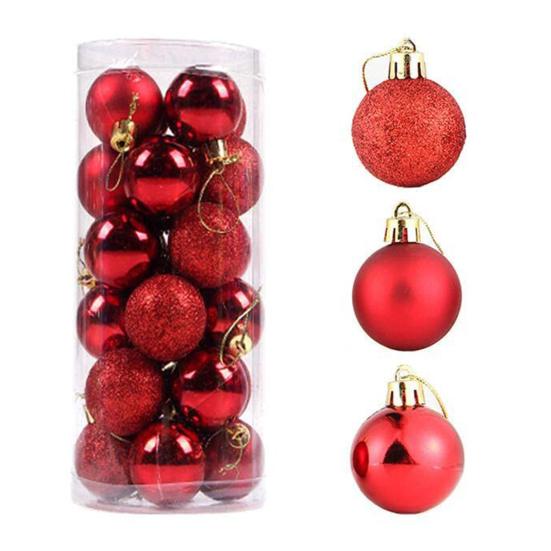 24Pcs Christmas Ball Create Atmosphere Ornaments Eye-catching Xmas Decoration Festive Beautiful Christmas Balls