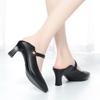 Мода 2024 года, черная профессиональная одежда, женская мягкая кожаная обувь, танцевальная обувь, элегантная мода, нескользящая, черная, для офиса, мамы, работы