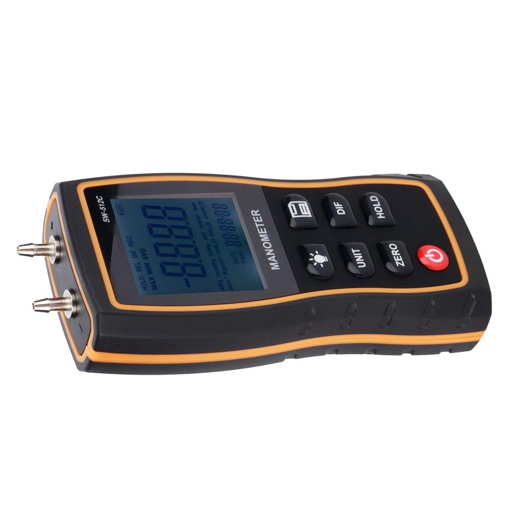 SNDWAY Digital Differential Manometer Handheld Air Gas Pressure Gauge Meter +/-103.42KPA