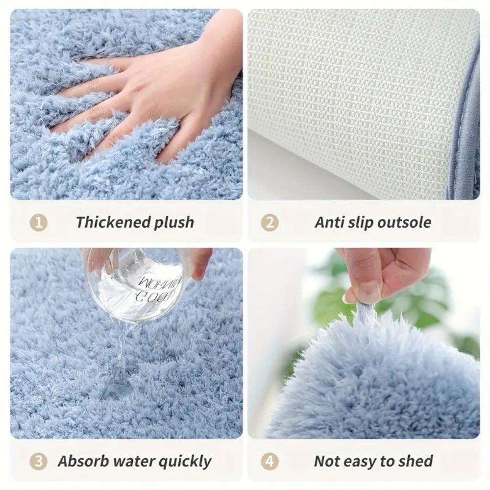 Утолщенный коврик для ванной комнаты из кашемира, нескользящие ковры для ванной, коврик для пола в ванной, коврик для двери в душевую, пена с эффектом памяти, 3D-подкладка