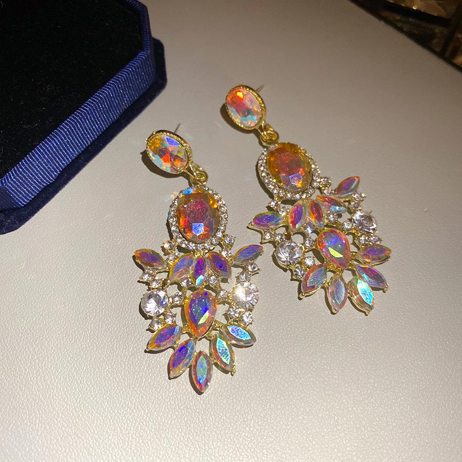 Овальные серьги-капли воды с инкрустацией стразами, полые, для женщин, легкая роскошь, высокий класс, серьги-подвески, аксессуары в стиле ретро-дворца