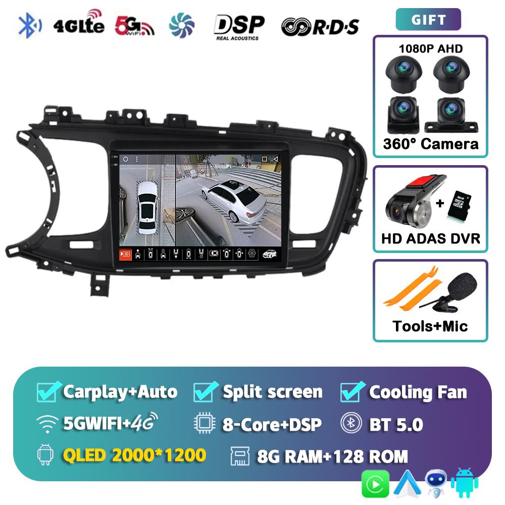 Android 14 Carplay Авто Магнитола Для Kia K5 Optima 2011 2012 2013 2014 2015 4G Мультимедийный Видеоплеер Навигация GPS Головное Устройство