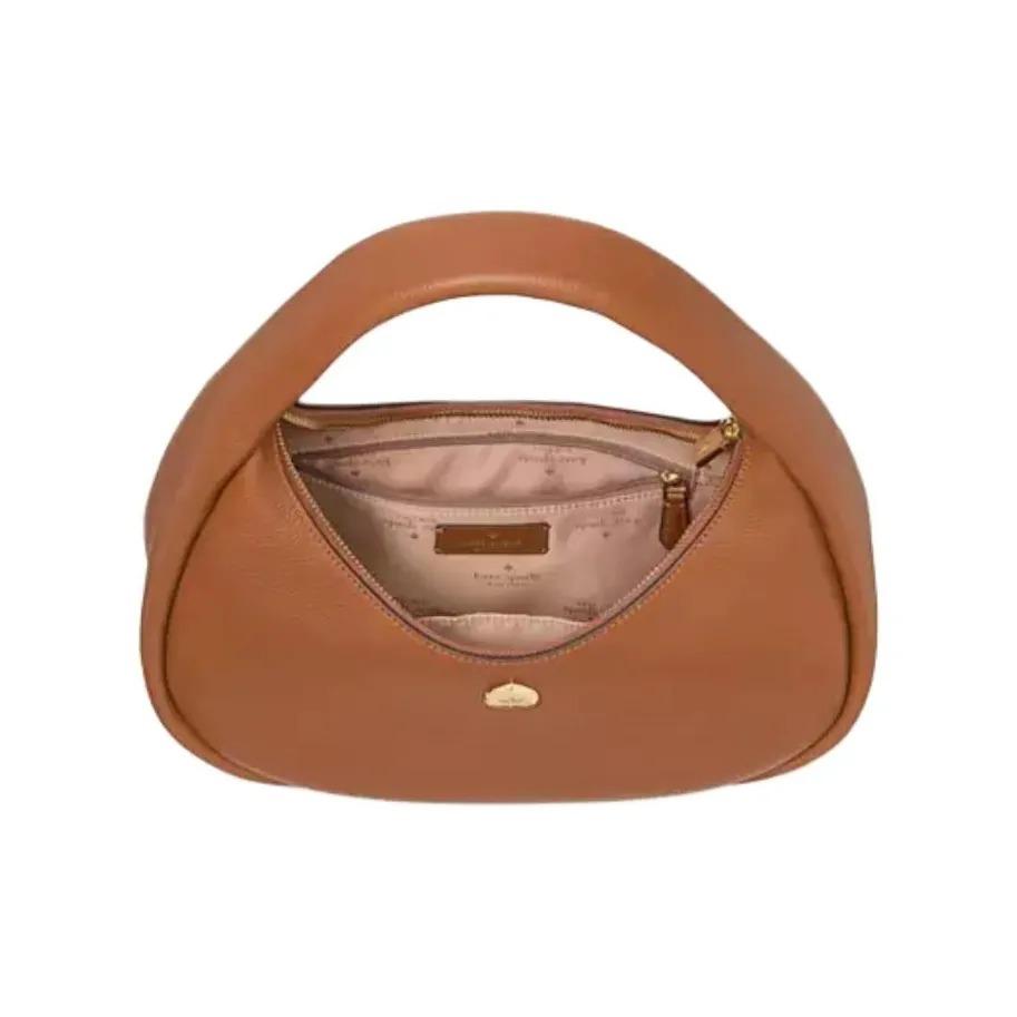 Кейт Себе Кайла Логотип бренда Застежка-молния Кожаная сумка-подмышка с узором из грейпфрутов Ручная сумка на плечо Большой размер Женская Цвет имбирного пряника