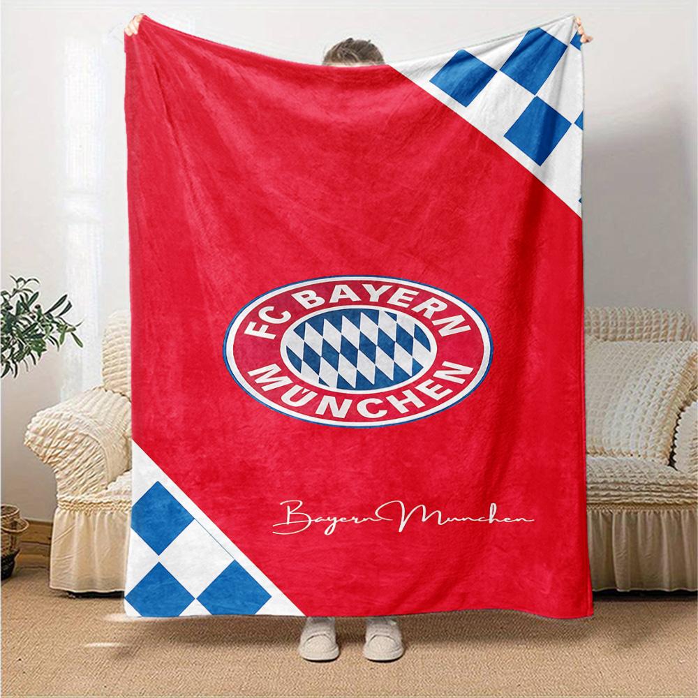 Bayern Munich Emblem Blanket Soft Warm Cozy Suitable for Office Bedding Couch Four Seasons Universal Playful Design Gift for Travel Home Birthdays