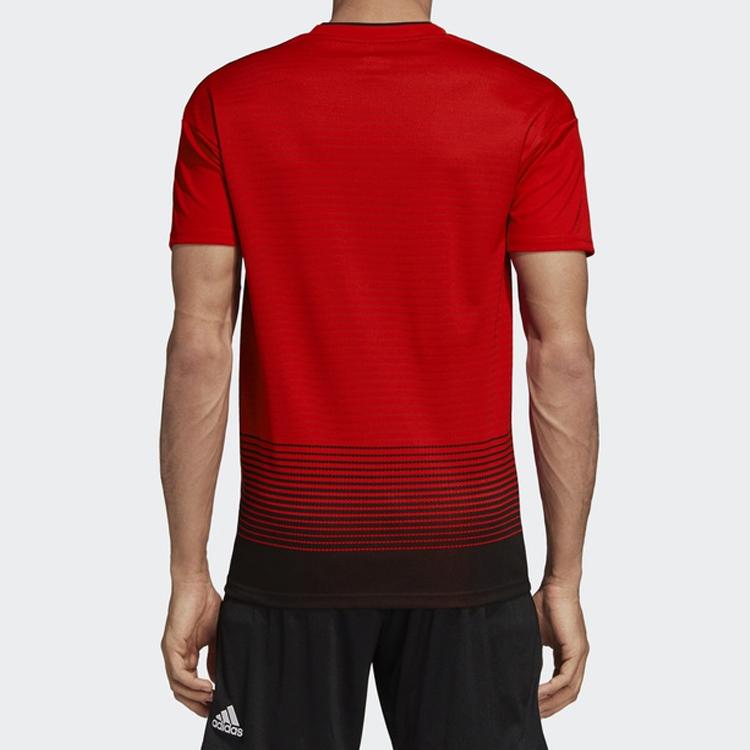 Adidas Manchester United Fan Edition Home V-Neck Short Sleeve Jersey Men Tops Red Black CG0040