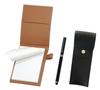 Переработанная мини-обложка для блокнота из коровьей кожи Мокко с круглым кнопочным пеналом черный Металлическая сенсорная насадка для смартфона шариковая ручка дополнительный набор Черный
