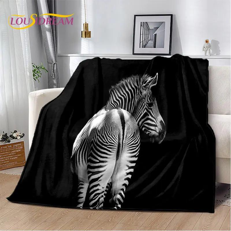 Wild Animal Zebra Soft Plush Blanket,Flannel Blanket Throw Blanket for Living Room Bedroom Bed Sofa Picnic Cover Bettdecke Kids