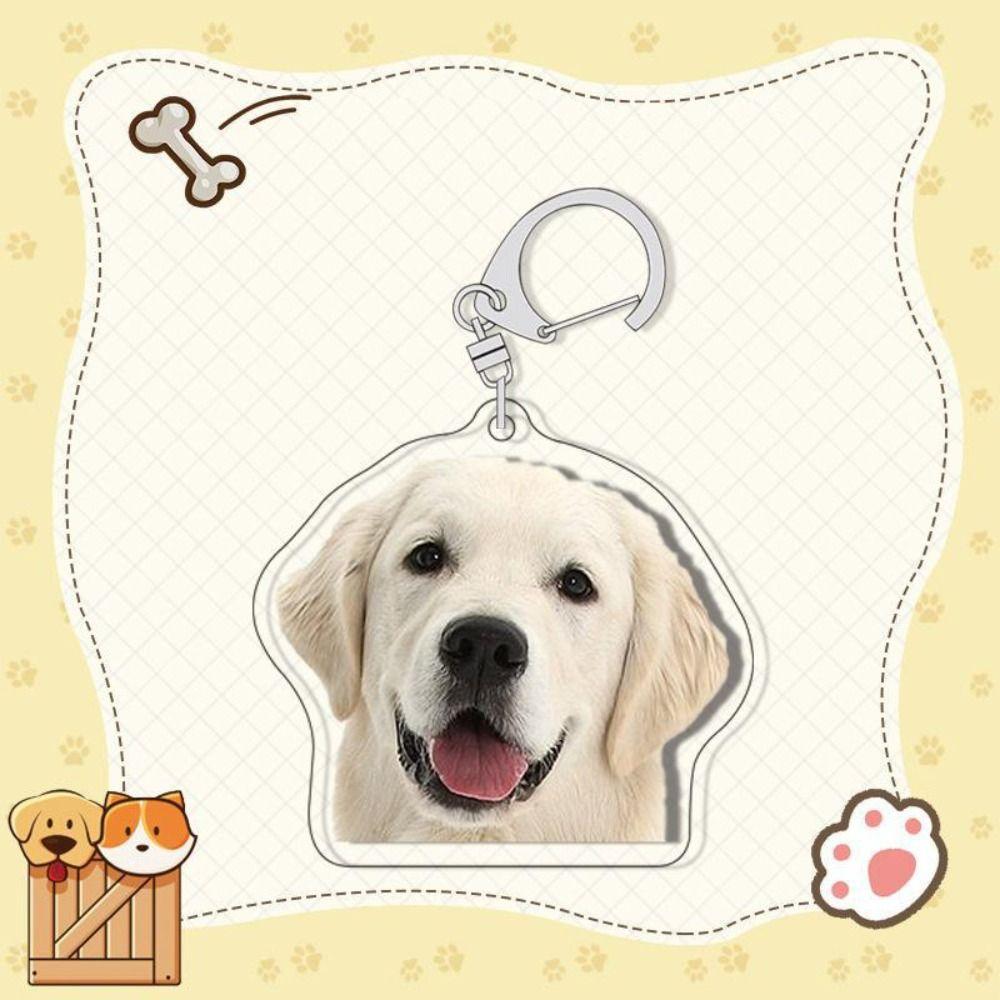 Samoyed Labrador Puppy Pendant Husky Acrylic Corgi Keyring Border Collie Dog Keychain  Unisex