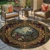 Bat Retro Round Area Rug,Carpet Rug for Living Room Bedroom Sofa Playroom Decor,Non-slip Floor Mat99
