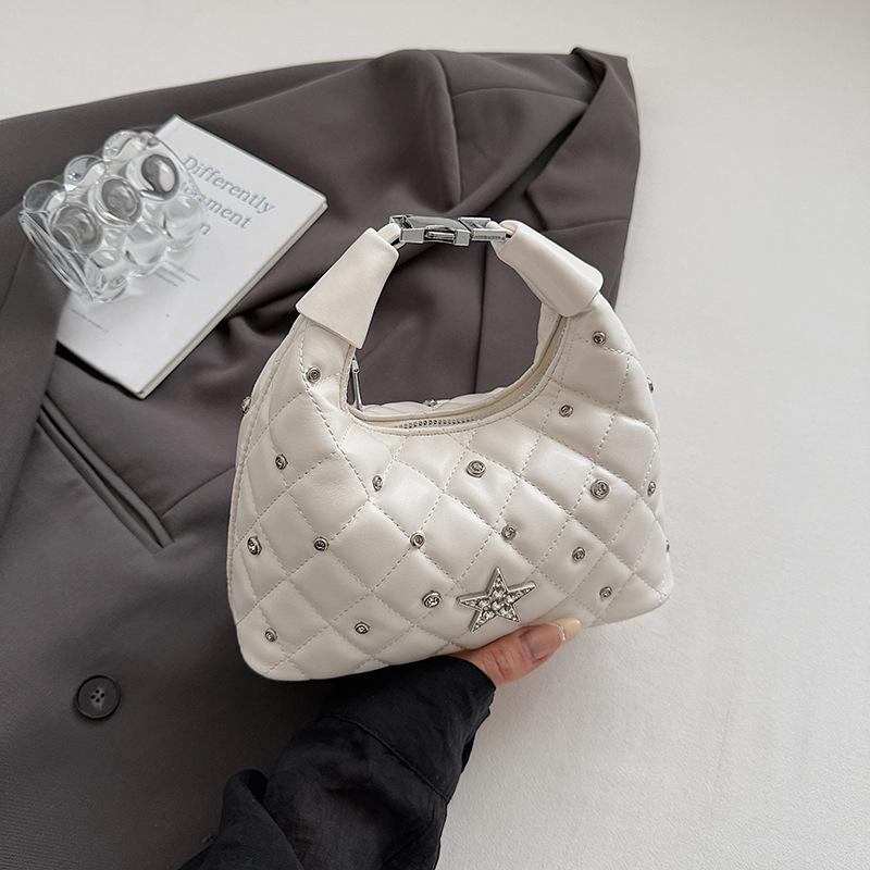 2025 лето новая мода сумка-цепочка с бриллиантами сумка-подмышка для通勤 модная сумка на одно плечо в повседневном зарубежном стиле сумка-мессенджер