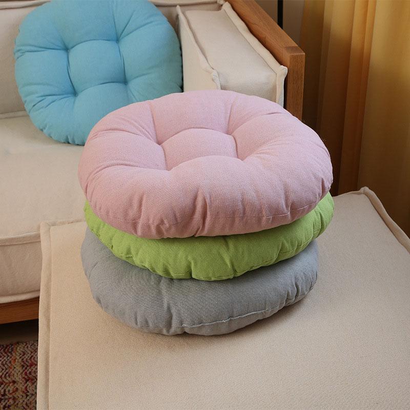 Round Chair Cushion For Dining Room Solid Color Sofa Comfortable Seat Cushion Japan Tatami Prayer Buttock Mat Home Decor
