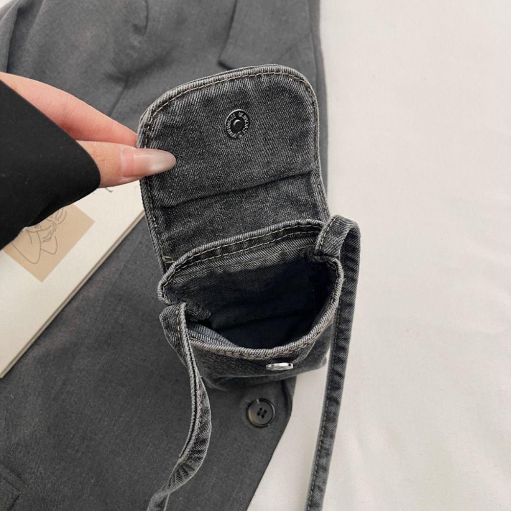 Street Style Denim Crossbody Bag Y2K Phone Purses Fashionable Canvas Bag Women&Men
