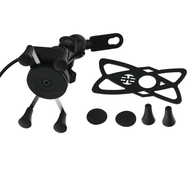 LMoDri Мотоцикл Вращающееся на 360 градусов крепление на руль Держатель для мобильного телефона USB-кронштейн для зарядки Поддержка ручки скутера