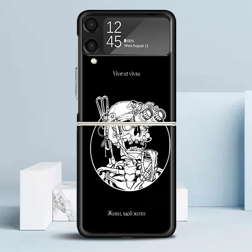 F-Forward Observations Group Black Cover for Samsung Galaxy Z Flip 7 6 5 4 3 5G Phone Case Flip7 Flip6 Flip5 Flip4 Flip3 Pattern
