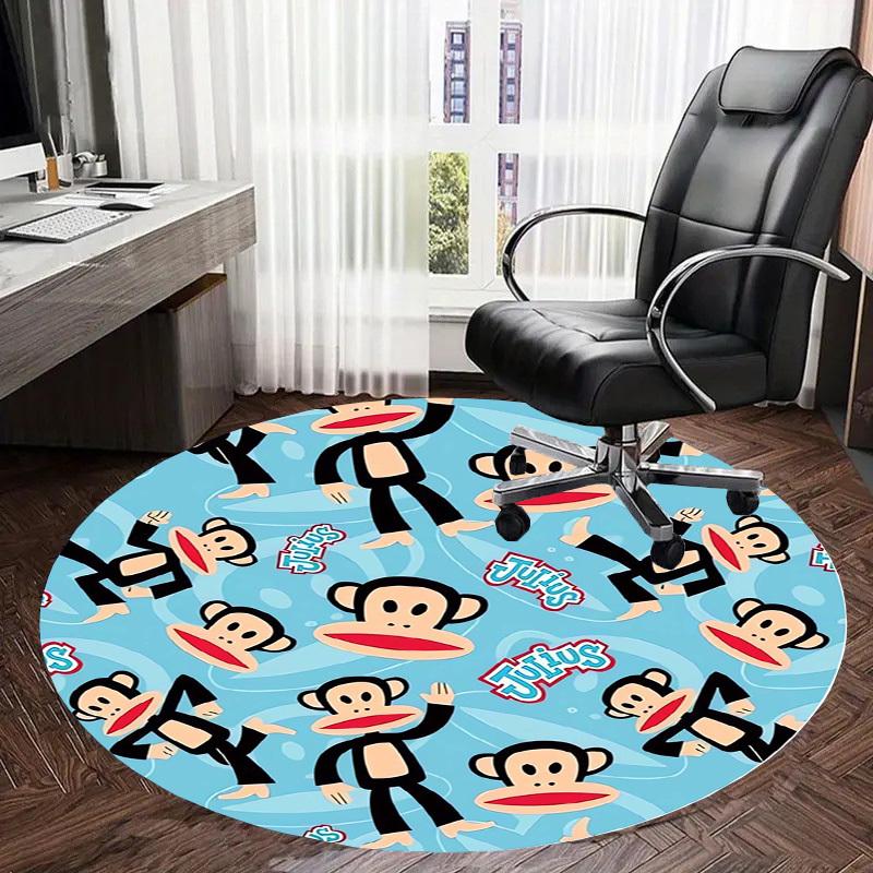 1 шт. Круглый ковер с рисунком обезьянки Джулиус от Paul Frank, Изготовлен из полиэстера, Идеально подходит для украшения офисных кресел, гостиных fplt147