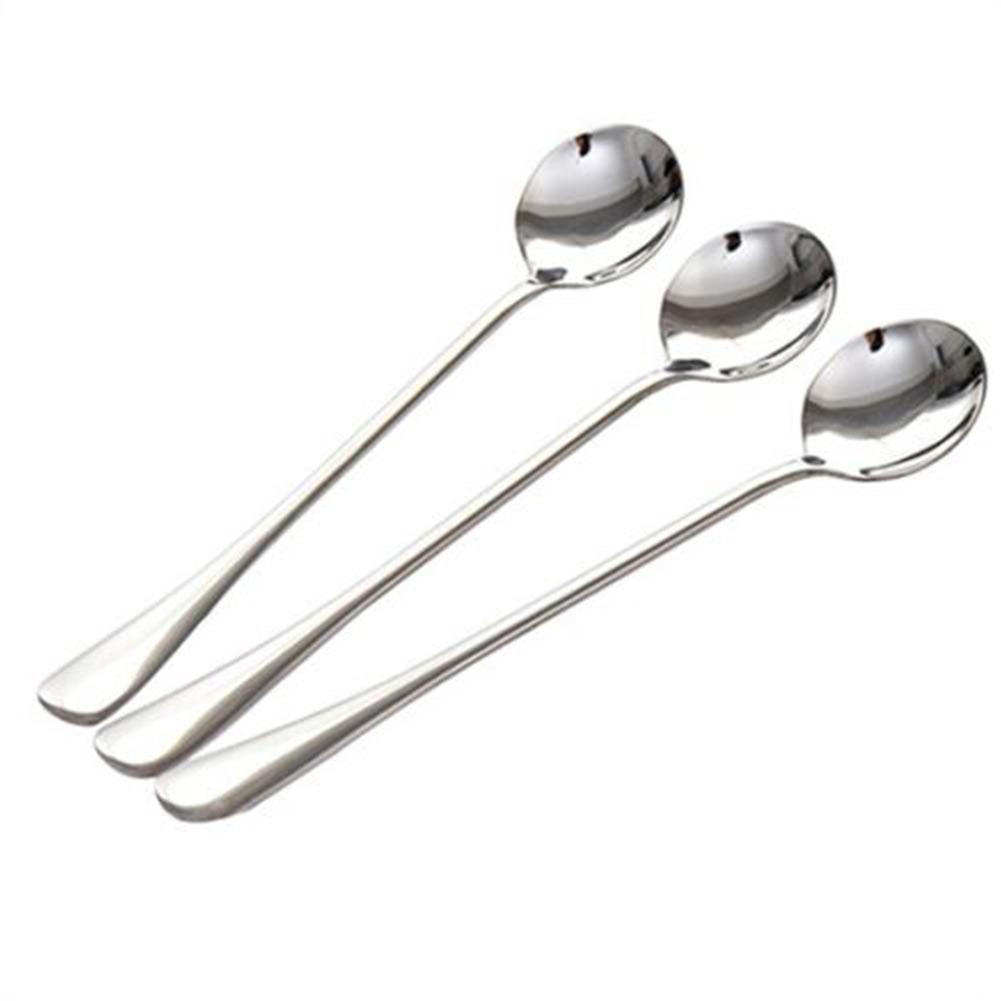 Round Spoons Soup Spoons 6Pcs Bouillon Spoon Hotel Hot Pot Spoon Kitchen Essential Tools Long Handle Soup Ladle