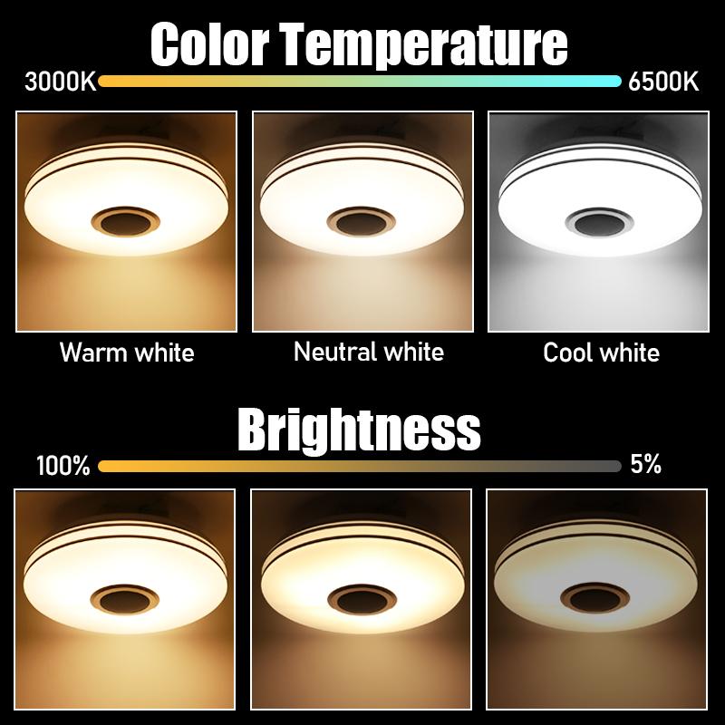120 Вт Wi-Fi RGB светодиодные потолочные светильники для детской комнаты с приложением дистанционного управления Bluetooth Smart Music Light Поддержка Alexa go/Google/Tmall El