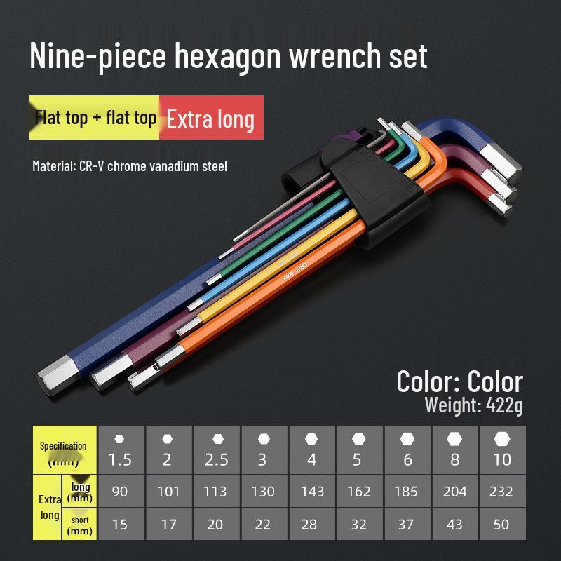 Промышленный набор цветных шестигранников Bangyuan (1.5-10ММ)